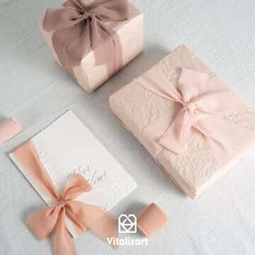 Vitalizart Handmade Chiffon Silk Ribbon for Crafting and Gifts