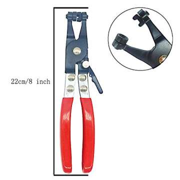 Hose Clamp Plier Auto Repair Tool Swivel Flat Band for Removal and Installation of Ring-Type or Flat...