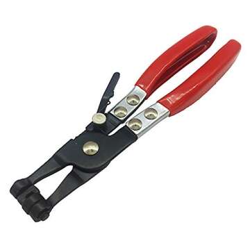 Hose Clamp Plier Auto Repair Tool Swivel Flat Band for Removal and Installation of Ring-Type or Flat-Band Hose Clamps