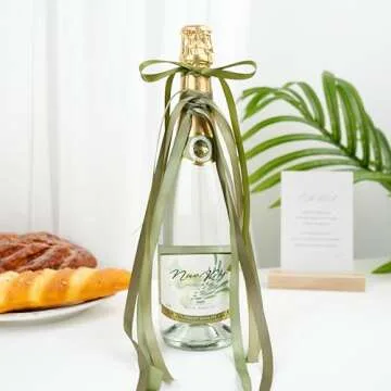 DINDOSAL Sage Green Satin Ribbon Pack - 50 Yards