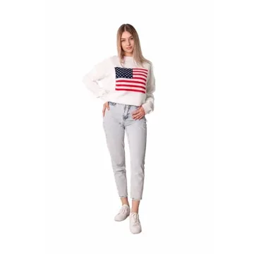Madore Oversized American Flag Sweater for Women