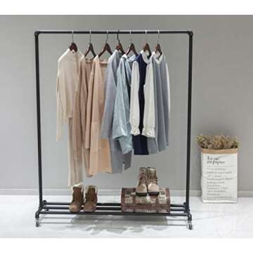 WGX Design For You Industrial Pipe Clothing Rack Garment Rack Pipeline Vintage Pipe Rack Closet Orga...