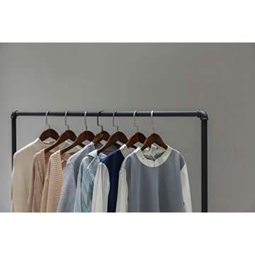 WGX Design For You Industrial Pipe Clothing Rack Garment Rack Pipeline Vintage Pipe Rack Closet Organizer Steampunk Decor a Rack (Black)