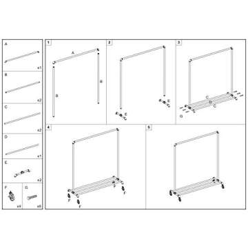 WGX Design For You Industrial Pipe Clothing Rack Garment Rack Pipeline Vintage Pipe Rack Closet Organizer Steampunk Decor a Rack (Black)