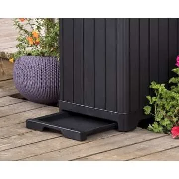 Keter 38 Gallon Outdoor Trash Can with Double Lid