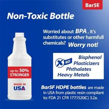 Set of 2 Premium 16 oz Empty Spray Bottles, NBR Gasket - Superior Hydrocarbon Resistance - Ideal for Auto Detailing & Industrial Cleaning