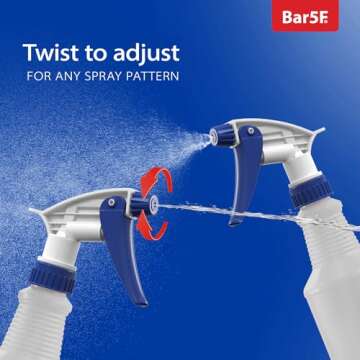 Set of 2 Premium 16 oz Empty Spray Bottles, NBR Gasket - Superior Hydrocarbon Resistance - Ideal for Auto Detailing & Industrial Cleaning