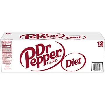Diet Dr Pepper Soda Pack of 12 Cans - Guilt-Free Refreshment