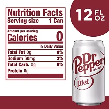 Diet Dr Pepper Soda Pack of 12 Cans - Guilt-Free Refreshment