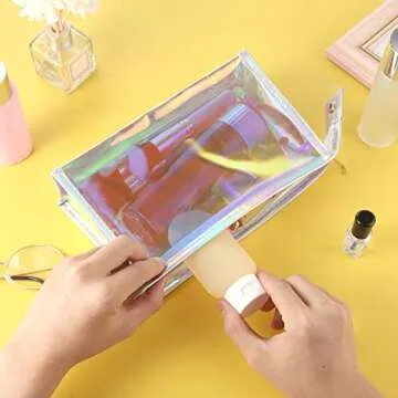 BESARME Holographic Makeup Bags - 10 Pcs Portable Set