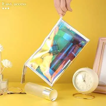 BESARME Holographic Makeup Bags - 10 Pcs Portable Set