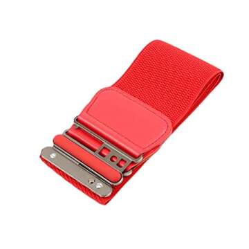 Borsgye Retro Wide Cinch Belt Womens Corset Waist Band Vintage Bandage Elasticity Girdle Wrap Gothic Elastic Waist Belt with Flat Buckle for Costume – Red