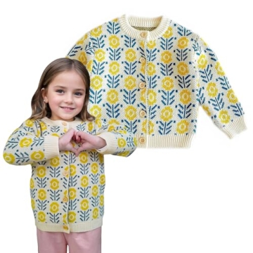 Simplee Kids Baby Sweater Cardigan Jacquard Cable-Knit Spring Coat Long Sleeve Cardigan for Baby Gir...
