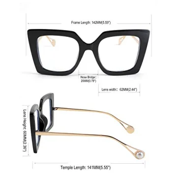 Stylish FEISEDY Oversized Blue Light Blocking Glasses