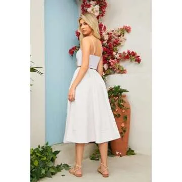 Ythomm Women's Summer Pleated Long Skirt with Pockets