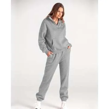 BTFBM Women's Two Piece Lounge Sets Fall Outfits Zip Sweater Jogging Suit