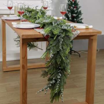 9FT Christmas Eucalyptus Cedar Garland for Festive Decor