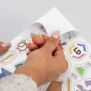 LD Products Glossy Inkjet Photo Sticker Paper (8.5X11) 100 Sheet Bulk Pack - High Resolution Compatible with all Full Sheet Inkjet Photo Printer Models