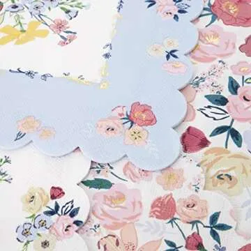 Meri Meri Garden Floral Napkins, Disposable & Stylish