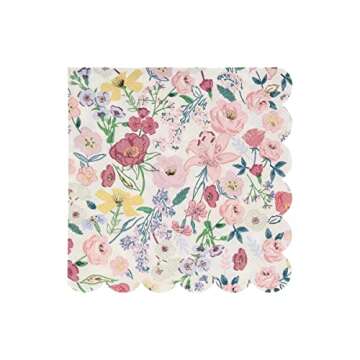 Meri Meri Garden Floral Napkins, Disposable & Stylish