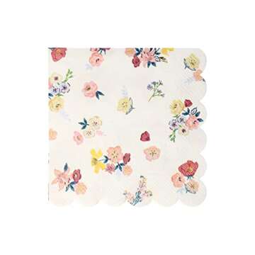 Meri Meri Garden Floral Napkins, Disposable & Stylish