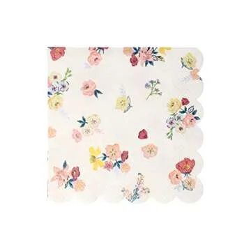 Meri Meri Garden Floral Napkins, Disposable & Stylish