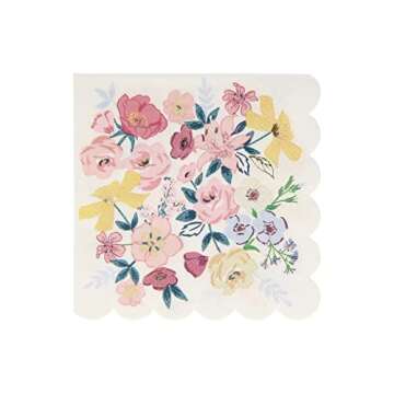 Meri Meri Garden Floral Napkins, Disposable & Stylish