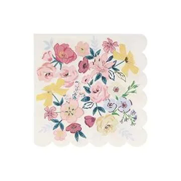 Meri Meri Garden Floral Napkins, Disposable & Stylish
