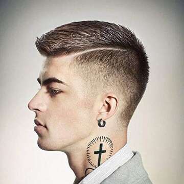 NEWITIN 15 Pairs Stainless Steel Stud Earrings for Men Hypoallergenic Earrings Cross Earrings Unisex Earrings Hoop Earrings Hinged Cross Dangle Earrings for Women Men