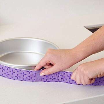 Mity rain 4-Piece Cake Pan Dampen Strips, Super Absorbent Thick Cotton Strips for Baking, Cake Leveler and Baking Supplies