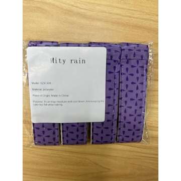 Mity rain 4-Piece Cake Pan Dampen Strips, Super Absorbent Thick Cotton Strips for Baking, Cake Leveler and Baking Supplies