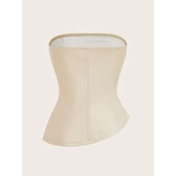 Stylish Strapless Faux Leather Tube Top for Women