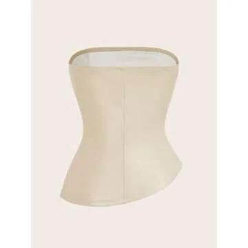 Stylish Strapless Faux Leather Tube Top for Women