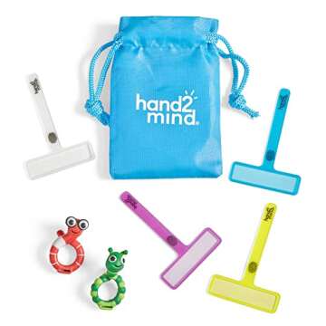 hand2mind FingerFocus Highlighter Follow-Along Friends, Guided Reading Strips, Reading Tracker, Color Overlays for Dyslexia, ADHD Tools for Kids, Reading Classroom Supplies, Reading Accessories