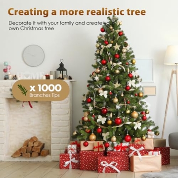 GTRACING 6.5ft Artificial Christmas Tree with 1000 Tips