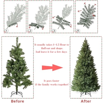 GTRACING 6.5ft Artificial Christmas Tree with 1000 Tips