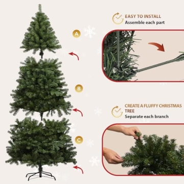 GTRACING 6.5ft Artificial Christmas Tree with 1000 Tips