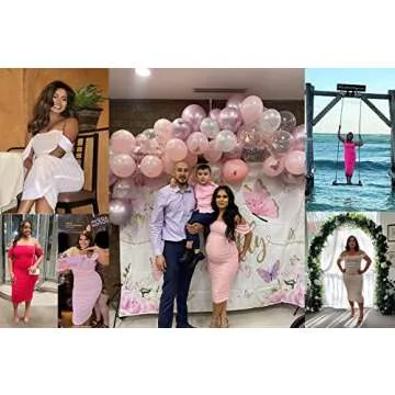 Pofash Women's Off The Shoulder Backless Bodycon Ruched Cocktail Party Midi Dress Brown X-Large