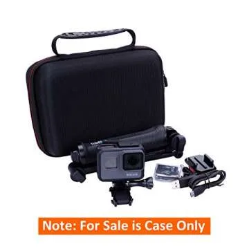 LTGEM Action Camera Case Compatible with GoPro Hero 13/12 / 11/10 / 9/8 / 7/2018 / 6/5 / Go Pro MAX Blcak / 4 Silvery Action Camera, Accessories Carrying Storage Bag (Moveable Dividers)