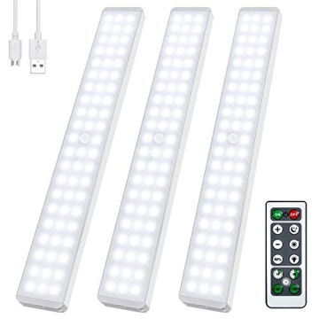 62LED Motion Sensor Lights with Remote Control and Rechargeable Battery