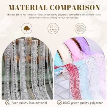 Lace Trim Ribbon 50 Yards Elegant Vintage Pattern for Crafts