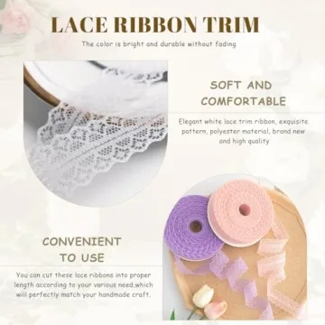 Lace Trim Ribbon 50 Yards Elegant Vintage Pattern for Crafts