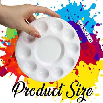 FANDAMEI 20 PCS Round Plastic Paint Tray Palettes, Paint Palette Tray, Painting Supplies for Kids & ...
