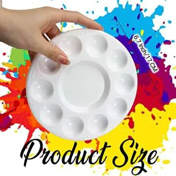 FANDAMEI 20 PCS Round Plastic Paint Tray Palettes, Paint Palette Tray, Painting Supplies for Kids & ...