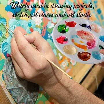 FANDAMEI 20 PCS Round Plastic Paint Tray Palettes, Paint Palette Tray, Painting Supplies for Kids & Adults, Paint Pallets, Painting Palette with 10 Wells, for Art Painting or DIY Craft Class, White