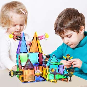 PicassoTiles Magnetic Figures 8 Piece Character Action Figure Toddler Toy Set Magnet Expansion Varie...