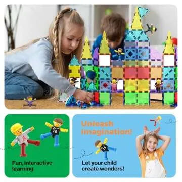 PicassoTiles Magnetic Figures 8 Piece Character Action Figure Toddler Toy Set Magnet Expansion Variety Pack Play People Add-ons STEM Learning Kit Pretend Playset for Construction Building Block PTA03