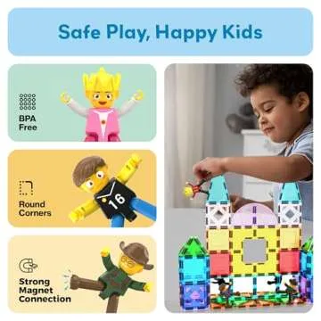 PicassoTiles Magnetic Figures 8 Piece Character Action Figure Toddler Toy Set Magnet Expansion Variety Pack Play People Add-ons STEM Learning Kit Pretend Playset for Construction Building Block PTA03
