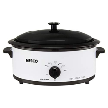 Nesco 4816-14 6 Quart Porcelain Roaster Oven with Temp Control