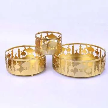 Crazy Night Islam Eid Mubarak Pendant DIY Castle Three-Piece Set Tray Ramadan Activities Party Decoration Food Storage Container…